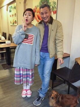 「CONVERSE（コンバース）のアイテム（その他シューズ、ピンク系）」を使った、楊以珩 Zoey Yangさん（レディース・163cm）の冬コーディネート