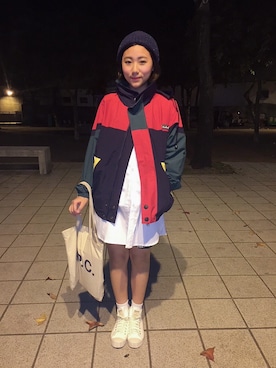 「spalwartのアイテム（その他シューズ、ホワイト系）」を使った、楊以珩 Zoey Yangさん（レディース・163cm）の冬コーディネート