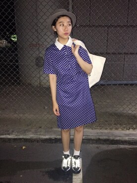 「BRIXTON（ブリクストン）のアイテム（ハット、ブラウン系）」を使った、楊以珩 Zoey Yangさん（レディース・163cm）の春コーディネート
