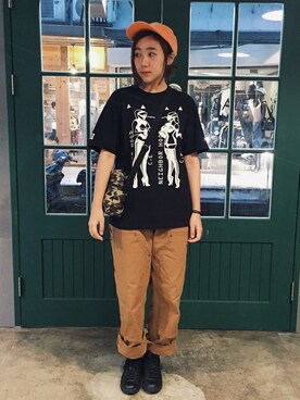 「POLO RALPH LAUREN（ポロ ラルフ ローレン）のアイテム（キャップ、オレンジ系）」を使った、楊以珩 Zoey Yangさん（レディース・163cm）の夏コーディネート