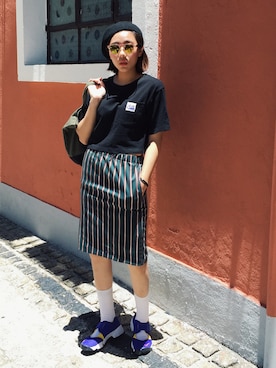 「KOMONO.（コモノ）のKomono Clement（サングラス、その他）」を使った、楊以珩 Zoey Yangさん（レディース・163cm）の夏コーディネート