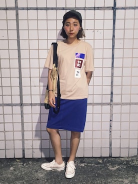 「allstar」｜「アイテム（Tシャツ/カットソー）」を使った、楊以珩 Zoey Yangさん（レディース・163cm）の夏コーディネート