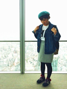 「あべのハルカス」｜「アイテム（ジャケット/アウター）」を使った、sappyyyさん（レディース・153cm）の春コーディネート