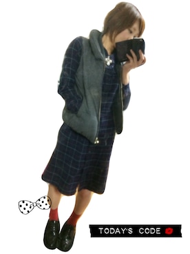 「Simplicite（サンプリシテ）のアイテム（ダウンジャケット/コート）」を使った、asukaさん（レディース・163cm）の秋コーディネート