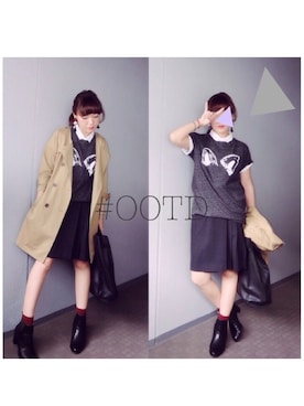 「MONKI（モンキ）のアイテム（ハンドバッグ）」を使った、ミッチェルさん（レディース・158cm）の秋コーディネート