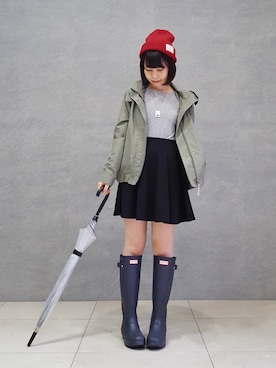 「アイテム（レインシューズ）」を使った、momii☺︎さん（レディース・152cm・20代）の秋コーディネート