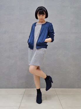 「nusy（ヌージー）のアイテム（ジャケット/アウター）」を使った、momii☺︎さん（レディース・152cm）の秋コーディネート