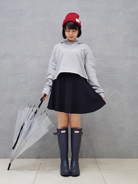 「アイテム（レインシューズ）」を使った、momii☺︎さん（レディース・152cm・20代）の秋コーディネート