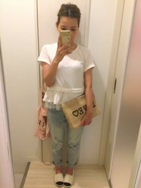 「laule'a sunny side store（ラウレアサニーサイドストア）のアイテム」を使った、mnkさん（レディース・153cm）の夏コーディネート