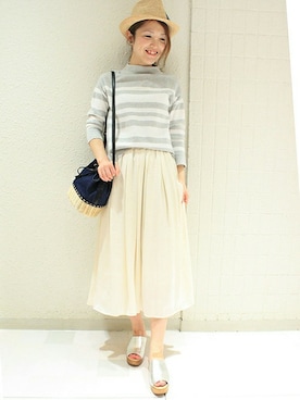 「TIENS ecoute（ティアンエクート）のアイテム（ショルダーバッグ）」を使った、Aikoさん（レディース・162cm）の春コーディネート