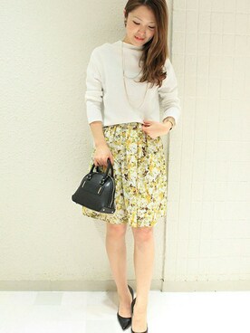 「TIENS ecoute（ティアンエクート）のアイテム」を使った、Aikoさん（レディース・162cm）の春コーディネート