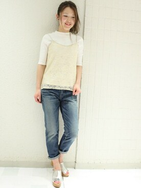 「TIENS ecoute（ティアンエクート）のアイテム」を使った、Aikoさん（レディース・162cm）の春コーディネート