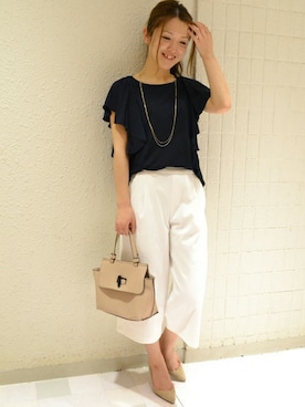 「TIENS ecoute（ティアンエクート）のアイテム」を使った、Aikoさん（レディース・162cm）の春コーディネート