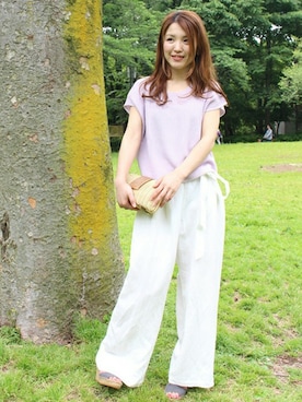 「ラベンダー」｜Aikoさん（レディース・162cm）の春コーディネート