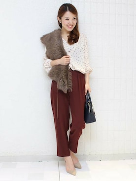 「TIENS ecoute（ティアンエクート）のアイテム」を使った、Aikoさん（レディース・162cm）の秋コーディネート