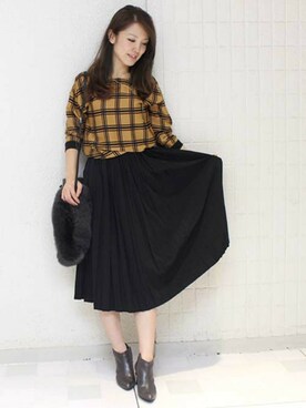 「TIENS ecoute（ティアンエクート）のアイテム」を使った、Aikoさん（レディース・162cm）の秋コーディネート