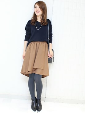 「アシメ」｜Aikoさん（レディース・162cm）の秋コーディネート