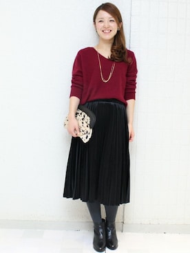 「TIENS ecoute（ティアンエクート）のアイテム」を使った、Aikoさん（レディース・162cm）の秋コーディネート