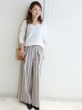 「TIENS ecoute（ティアンエクート）のアイテム（ショルダーバッグ）」を使った、Aikoさん（レディース・162cm）の秋コーディネート