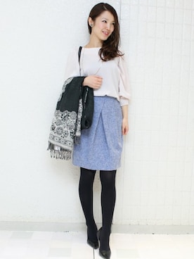 「タックスカート」｜Aikoさん（レディース・162cm）の冬コーディネート