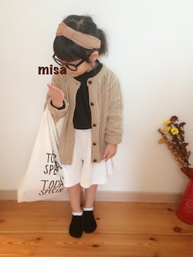 「ハイネックトップス」｜misaさん（キッズ・100cm）の冬コーディネート