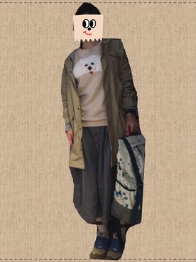 「Ne-net（ネネット）のアイテム（モッズコート）」を使った、まみりんさん（レディース・163cm）の春コーディネート