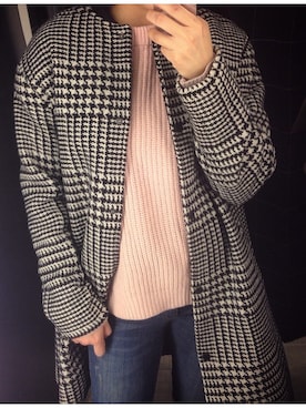 「PULL&BEAR（プルアンドベア）のアイテム（ノーカラージャケット）」を使った、JangMiheeさん（レディース・160cm）の秋コーディネート