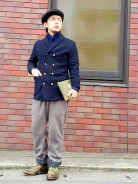 「HAVERSACK（ハバーザック）のアイテム（その他アウター）」を使った、KENT BREAD HAT さん（メンズ・156cm）の春コーディネート