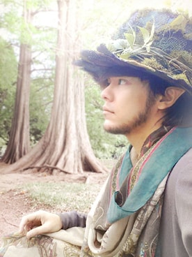 「おばけ参上☆（オバケサンジョウ）のアイテム」を使った、KENT BREAD HAT さん（メンズ・156cm）の秋コーディネート