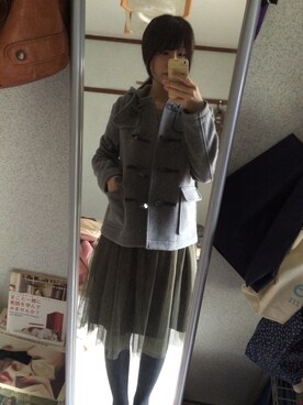 「A part by（アパートバイ）のアイテム（ダッフルコート）」を使った、ちょこれーとさん（レディース・161cm）の秋コーディネート