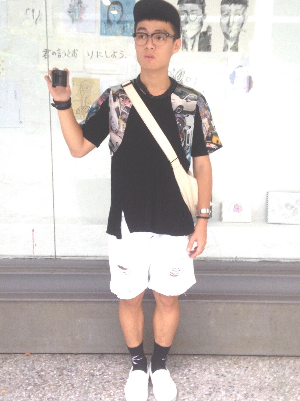 「street、hsinchu、school、streetstyle、backtothefuture」｜「back to the futureのBack to the future（キャップ、その他）」を使った、Mud Chen x Guan Tuanさん（メンズ・167cm）の秋コーディネートの1枚目の写真