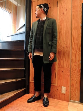 「VICTIM（ヴィクティム）のアイテム（その他アウター）」を使った、Valleyシノハラさん（メンズ・173cm）の冬コーディネート