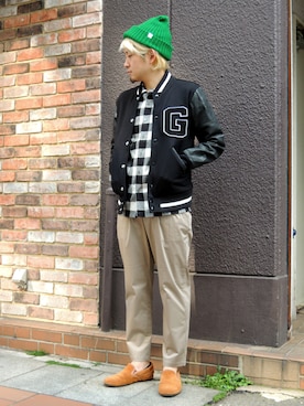 「GOODENOUGH（グッドイナフ）のアイテム（ジャケット/アウター）」を使った、Valleyシノハラさん（メンズ・173cm）の春コーディネート