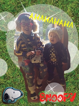 「アイテム（ライダースジャケット）」を使った、HYu-shoさん（キッズ・70cm）の冬コーディネート