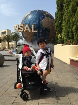 「ボーダーTシャツ」｜HYu-shoさん（キッズ・70cm）の春コーディネート