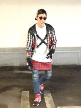 「BAGARCH（バガーチ）のアイテム（キャップ）」を使った、#TAISUKE#さん（メンズ・175cm）の冬コーディネート