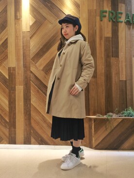 Haruka Otsujiさんの「フード2Wayステンカラーコート」を使ったコーディネート