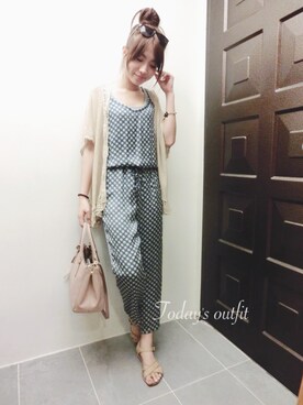 「AS KNOW AS plus（アズノゥアズプラス）のアイテム（その他アウター）」を使った、朱奈奈chunanaさん（レディース・160cm）の夏コーディネート