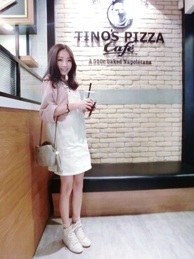 「coordinate」｜「アイテム（サロペット/オーバーオール）」を使った、朱奈奈chunanaさん（レディース・160cm）の春コーディネート