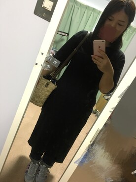 「niko and...（ニコアンド）のオリジナル ミニラインテープカゴバッグ【niko and...】（かごバッグ）」を使った、Minaさん（レディース・159cm）の夏コーディネート