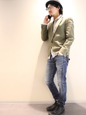 「アイテム（テーラードジャケット）」を使った、HIRO@美容師さん（メンズ・170cm・20代）の春コーディネート