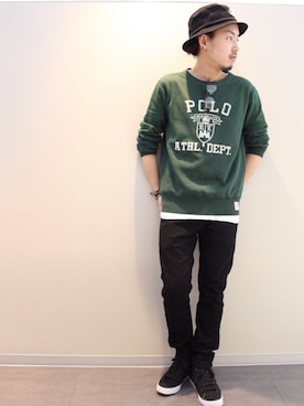 「トレーナー」｜HIRO@美容師さん（メンズ・170cm）の春コーディネート