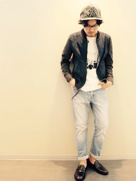 「アイテム（モカシン/デッキシューズ）」を使った、HIRO@美容師さん（メンズ・170cm・20代）の春コーディネート