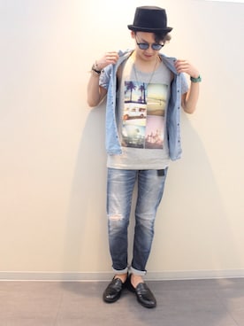 「アイテム（タンクトップ）」を使った、HIRO@美容師さん（メンズ・170cm・20代）の春コーディネート