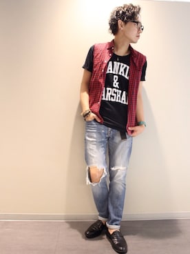 「FRANKLIN & MARSHALL（フランクリンマーシャル）のアイテム」を使った、HIRO@美容師さん（メンズ・170cm）の春コーディネート