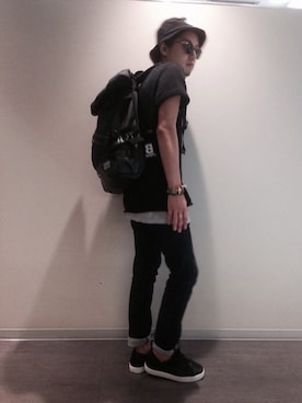 「アイテム（バックパック/リュック）」を使った、HIRO@美容師さん（メンズ・170cm）の夏コーディネート