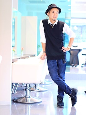 「AZUL（アズール）のアイテム」を使った、HIRO@美容師さん（メンズ・170cm）の秋コーディネート