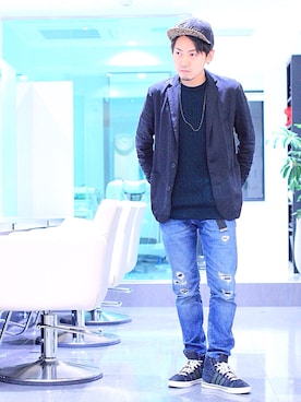 「アイテム（テーラードジャケット）」を使った、HIRO@美容師さん（メンズ・170cm・20代）の秋コーディネート