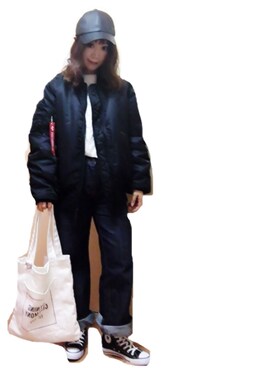 「FIG&VIPER（フィグアンドバイパー）のアイテム（キャップ）」を使った、chiiieさん（レディース・159cm）の冬コーディネート