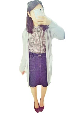 「大学」｜「アイテム（ジャケット/アウター）」を使った、にんじんさん（レディース・160cm）の春コーディネート